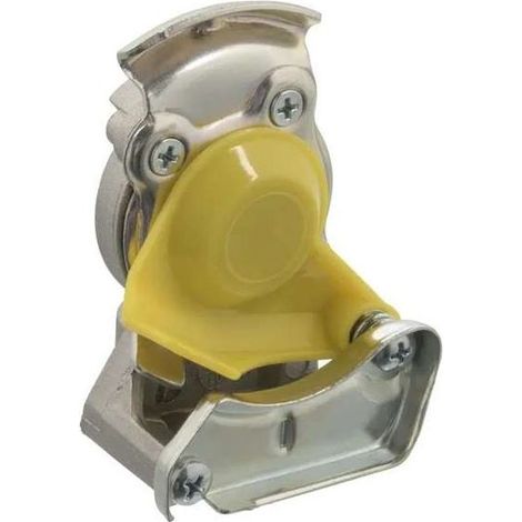 Cabezal de acoplamiento de enganche de remolque abierto lateral amarillo M16x1.5 para automóvil, camión, tractor (1/3)