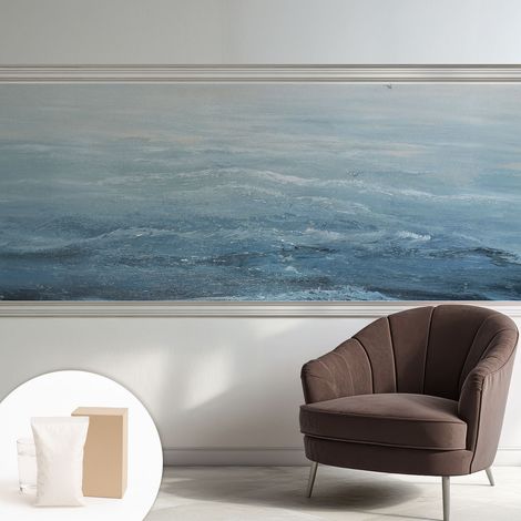 Papier peint intissé avec imprimé pour cuisine facile à appliquer pour mur pour salon a motif - Colle incluse gratuite Mer calme 250x104 cm (1/5)