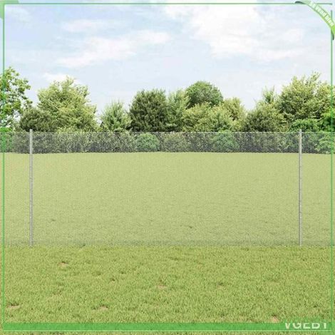 Clôture avec poteaux 100 m x 1 m acier argenté - kit extérieur résistant aux intempéries (1/5)
