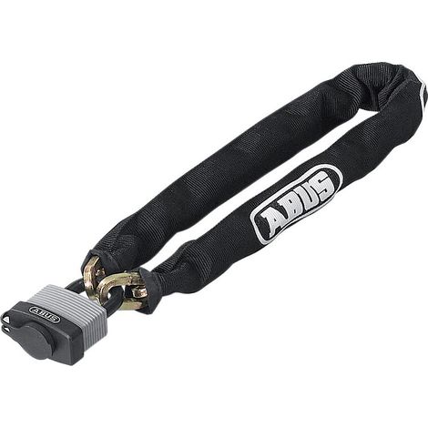 Abus – Chaîne en acier cémenté avec gainage textile et cadenas anticorrosion – Longueur 900 mm – 2 clés incluses – Maillons Ø 6 mm