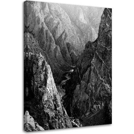 Tableau sur toile Montagnes Paysage Noir et Blanc 40x60 (1/5)