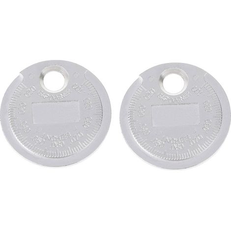 Herramienta de medición de bujías, fabricada en aleación de zinc, rango de medición de 0,020 a 0,100 pulgadas, portátil, juego de 2 unidades. (1/5)