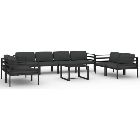Maison Exclusive - 9-tlg. Garten-Lounge-Set mit Kissen Aluminium
