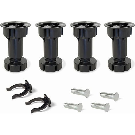 1CF SET PIEDINI PER MOBILI DA CUCINA IN PLASTICA CON GANCIO mm. 100 h 4 pz. (1/2)