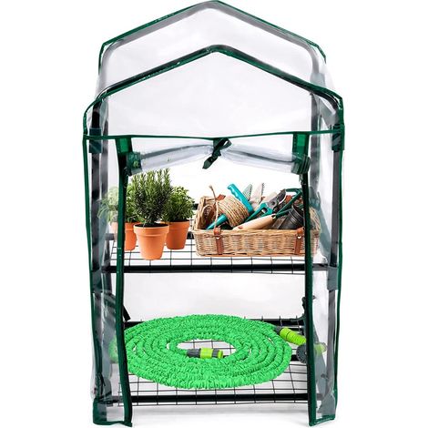 Serre de jardin cadre métal, housse anti UV, dimensions 50x45x80cm (1/5)