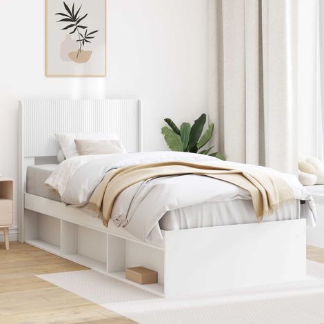 vidaXL Struttura del letto con stoccaggio e testata Bianco (1/5)