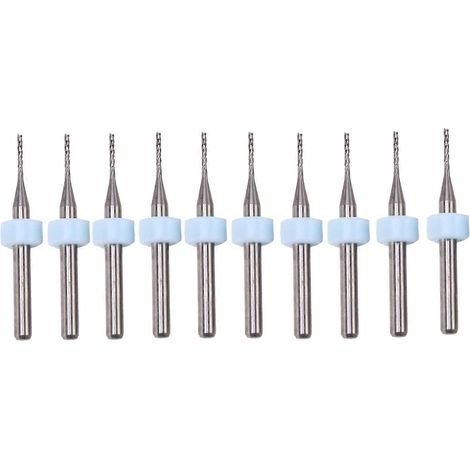 Lot de 10 fraises pour circuits imprimés de 1 mm, fraises à profil en queue d'aronde, fraises à profil conique, mini-fraises en carbure de tungstène pour gravure CNC (1/5)