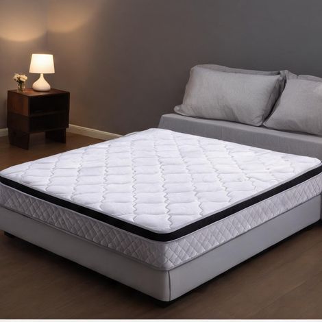 Matelas coloris blanc en tissu métal 200 x 140 x 25 cm (1/5)