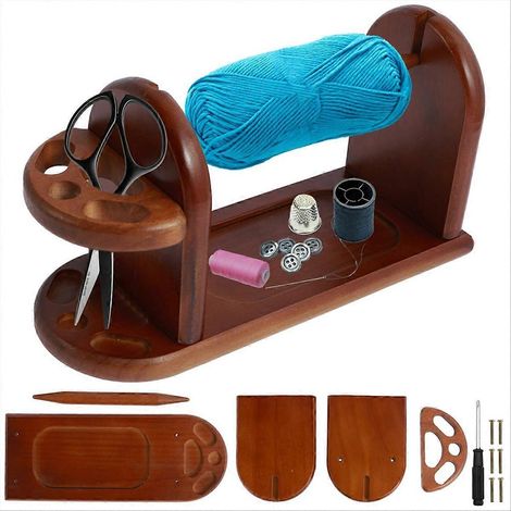 Garnhalter aus Holz zum Stricken und Häkeln, Garnständer mit Schlitzen (1/5)