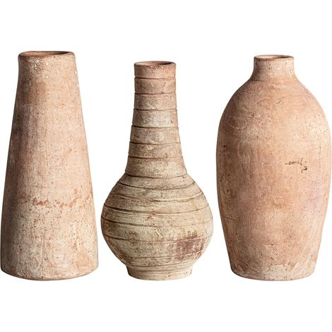 Vase en terre cuite marron style classique finition naturelle - Marron terre cuite naturel (1/2)