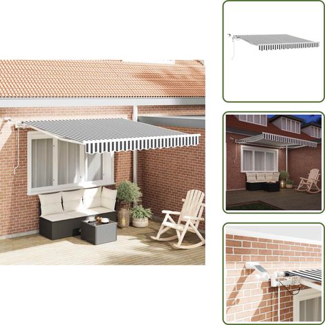 Markise Automatisch mit LED Anthrazit & Weiß 300x250 cm - Markise - Sonnenschutz - Gartendeko - Outdoor Möbel - Terrasse (1/5)