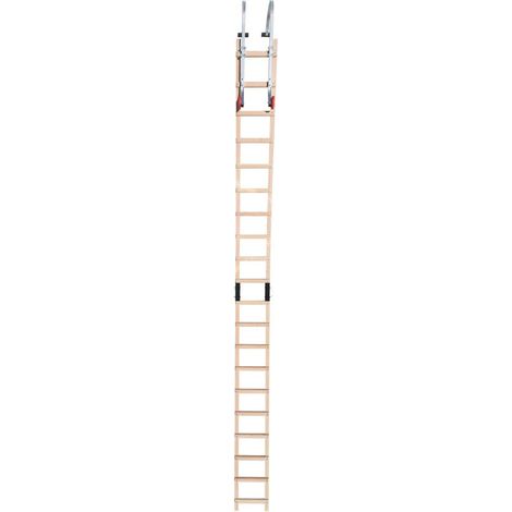 Hailo – Échelle de toit en bois 5m avec crochet de faitage – Légère et facile à manipuler – Barreaux en bois épicéa traité – Pour travaux en hauteur