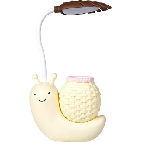 Dessin animé escargot lampe de bureau porte-stylo protection des yeux apprentissage lampe de lecture USB pliant rechargeable lampe d (1/4)