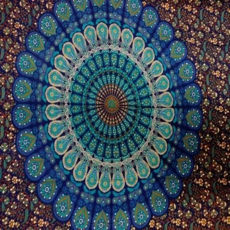 Tenture Murale - Mandala - 100 % Coton - Rectangulaire - Décoration Intérieure - 1 Pièce (1/4)