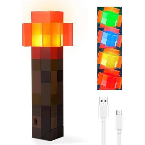 Lampe murale rechargeable, 4 couleurs, lampe torche USB, 30 cm, à main ou murale, éclairage de chevet pour enfants, décoration de chambre et de fête (1/5)