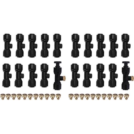 2X Misting Nozzles Kit Fog Nozzles for Patio Misting System Outdoor Cooling System Garden Water Mister (1/5)