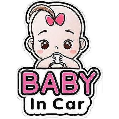 Lot de 2 autocollants bébé pour voiture, panneau et décalcomanie pour fille, autocollant bébé pour voiture, panneau d'affichage de sécurité amovible, autocollant bébé mignon pour vitre de voiture, sur (1/5)
