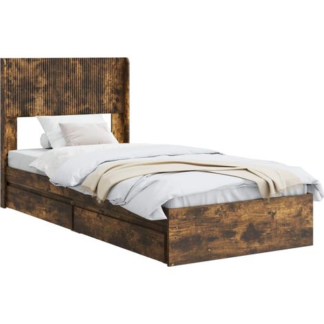Bed Frame with Storage and Headboard 2 pcs Engineered Wood vidaXL (1/5)
