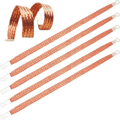 32cm Universal Automotive Heavy Duty Moteur Bande de Mise à la Masse en Cuivre（5 PCS） (1/4)