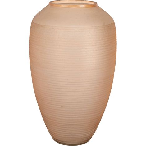 Vase en verre rose texturé - rose poudré (1/2)