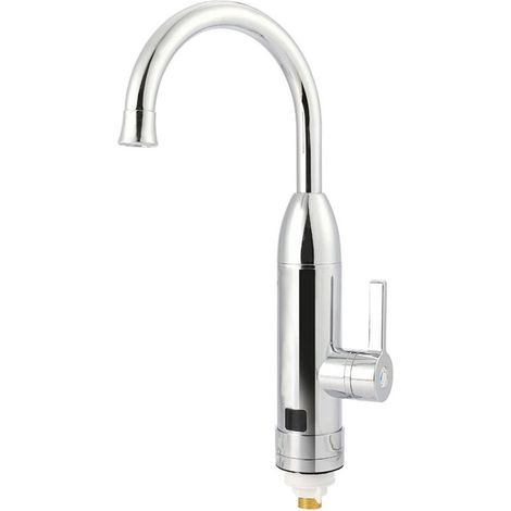Grifo de cocina/baño con calefacción directa, 220 V, giratorio 360°, con indicador LED de temperatura, apto para lavabos de cocina. (1/2)