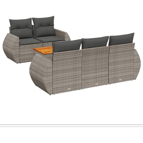 Maison Exclusive - 6-tlg. Garten-Sofagarnitur mit Kissen Grau Pol