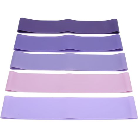Lot de 5 bandes de résistance en silicone pour fitness, yoga et étirements à domicile, hommes et femmes (1/5)