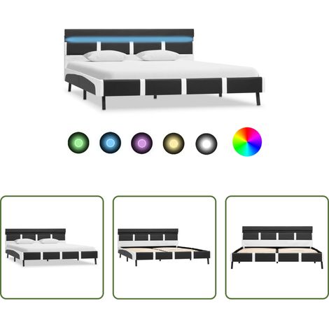 Lits LED - Cadre de lit avec LED sans matelas gris similicuir 140x200 cm (1/5)