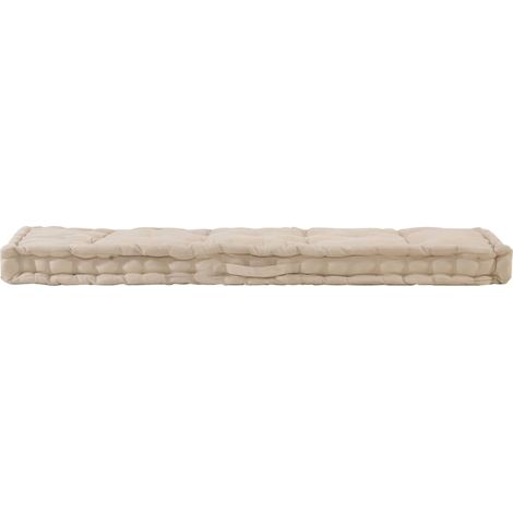 Coussin d'extérieur,Coussin de plancher de palette Coton 120x40x7 cm Beige CFW735184 (1/5)