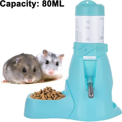 Automatische Wasserflasche für Nagetiere, 80 ml, mit Ständer, Sockel oder zum Aufhängen – für Hamster, Rennmäuse, Meerschweinchen und Kaninchen – 1 Stück (1/5)