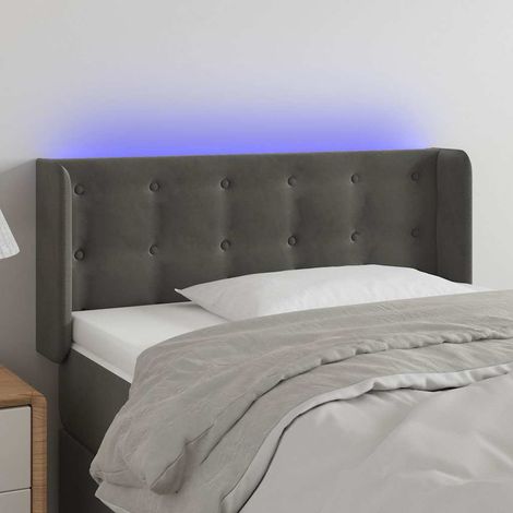 Tête de lit LED gris foncé en velours réglable 83 x 16 x 78/88 cm, 6.53kg - PANGIVO (1/5)