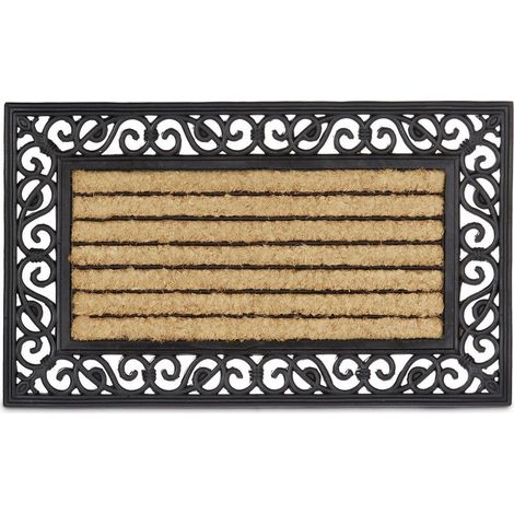 Paillasson antidérapant en caoutchouc et fibres de coco Résistant à l'humidité Pour intérieur et extérieur Dimensions 75x45cm (1/5)