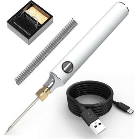 Soldering Iron Kit, Portable Electric USB Soldering Iron Set, 5V 8W Soldering Tool Pen with Adjustable Temperature, Electric Soldering Equipment Standard (1/5)