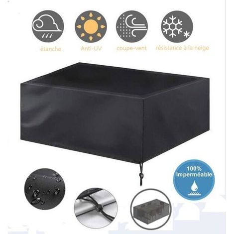 Waterproof garden furniture cover - Brand - Black - 126x126x74cm - UV-resistant (1/4)