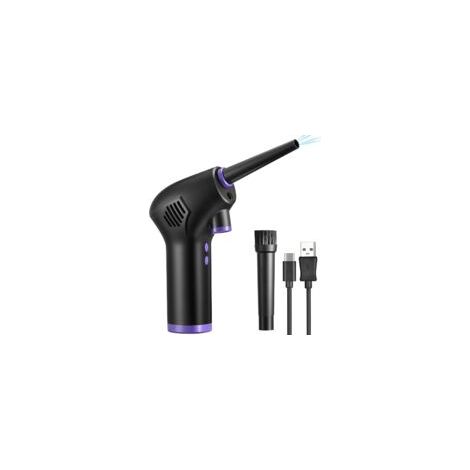 Aspirateur sans fil Crezuo, portable et USB, pour clavier, avec batterie rechargeable de 6 000 mAh et une puissance de 45 000 tr/min. Idéal pour ordinateur portable, canapé et voiture. (1/4)