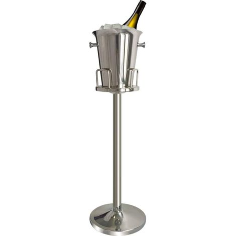 Seau à Glace sur Pied avec Support, Seau à Glace pour Champagne Et Vin Rouge, Seau à Glace pour 3-6, Adapté pour Les Fêtes, Banquets, Barbecues, Anniversaires (90cm, Argent) (1/5)