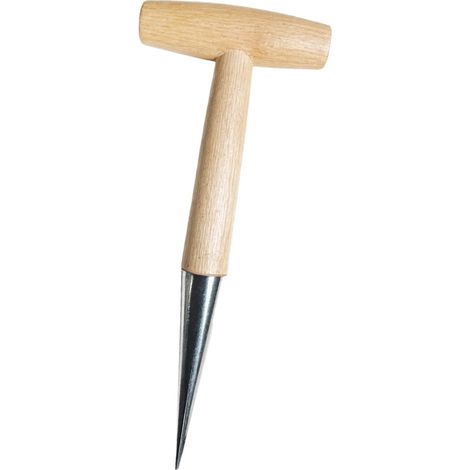 Dibber - Dibbeur Manuel En Bois Avec Revêtement Chrome - Pour Plantation Et Transplantation De Semis - 28 X 11,5 X 2,8 Cm - 1 Pièce (1/5)