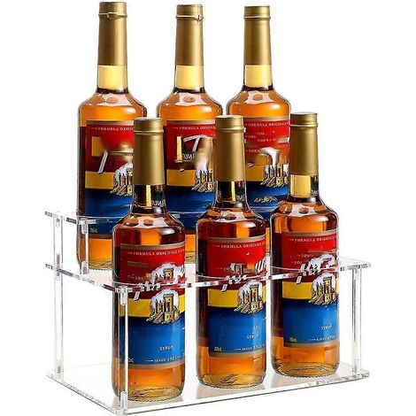 Flaschenhalter aus Acryl für Kaffeesirup (für 6 Flaschen), Kaffeebarständer, Weinregal für die Küche (1/5)