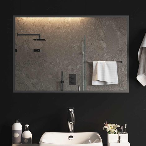 Teenpull – LED-Badezimmerspiegel Transparent 90 x 60 cm Gehärtetes Glas (1/5)