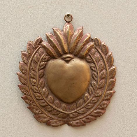 Ex-voto bronze patine rose 18x15cm (1/4)