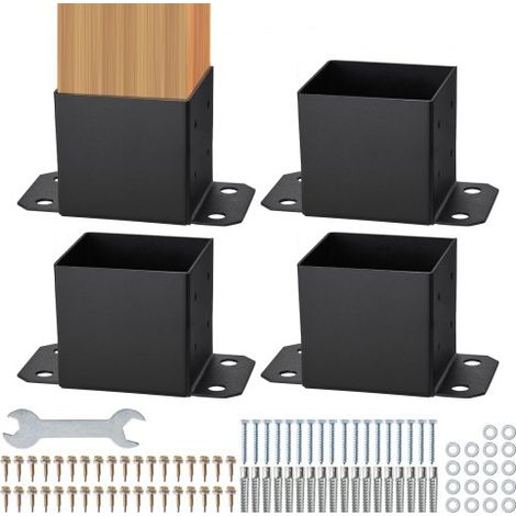 Lot de 4 Support de Poteau Bois 6''x6'' 152x152 mm Base de (1/5)