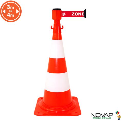 Kit cône avec dérouleur 50mmx5m Rouge Zone contaminée - 2830379 (1/2)