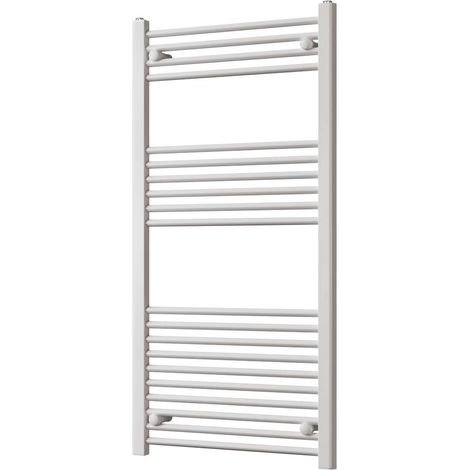 Zennor - White Heated Towel Rail - H1200mm x W600mm - Straight (1/3)