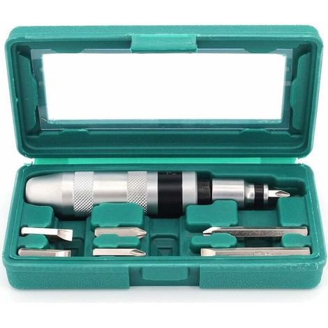 Llave de impacto y juego de 8 puntas, llave de impacto manual reversible con ajuste de impacto. (1/5)