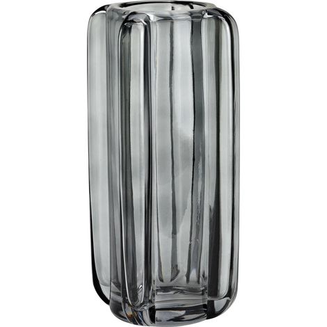 Vase en verre gris texturé Design moderne 28 cm