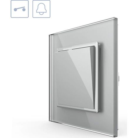 Bouton poussoir, cadre gris (1/5)