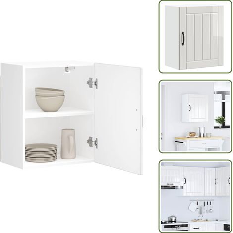 Küchen-Hängeschrank Lucca Hochglanz-Weiß Holzwerkstoff - Küchen-Wandschrank - Küchen-Wandschränke - Wandschrank Küche - Küchenschrank (1/5)