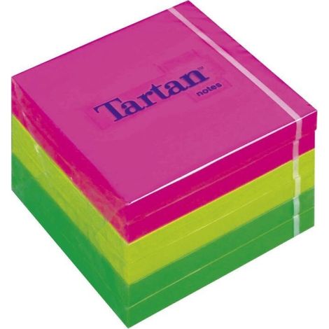 TACO NOTAS TARTAN 76X76 NEON SURT.PAQ.6