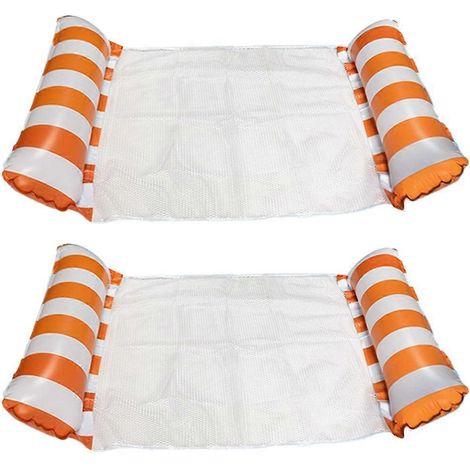 Bouées gonflables pour adultes - Bouées gonflables avec pompe à air, collection 2022, grands jouets aquatiques amusants servant de transats - orange (1/5)