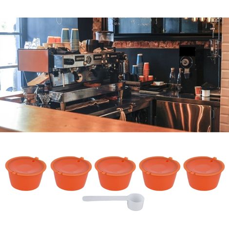 Capsule de filtre à café réutilisable DOLCEGUSTO pour machine à café, 50 ml, paquet de 5, orange. (1/5)